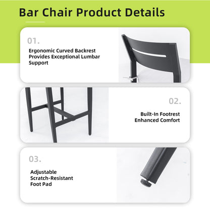 Modern Outdoor Aluminum Patio Bar Set And Stools