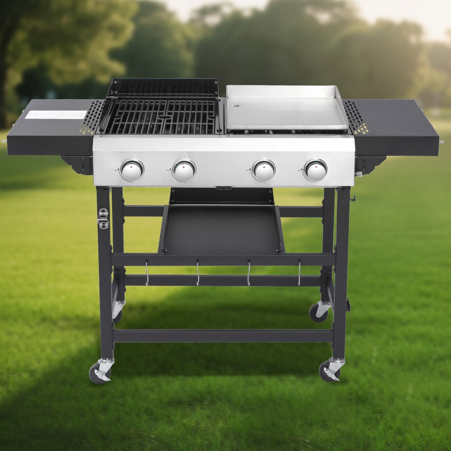 Two Burner Gas and Plancha Combo Grill Set