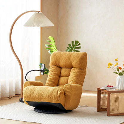 Swivel lounge chair with headrest in tan fabric by Unique Piece Furniture on Tampa Home & Garden Store
