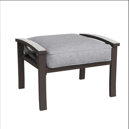 Ottomans set of 2, modern all-weather cushions, fabric top on dark metal frame HouseOfZazla on Tampa Home & Garden Store