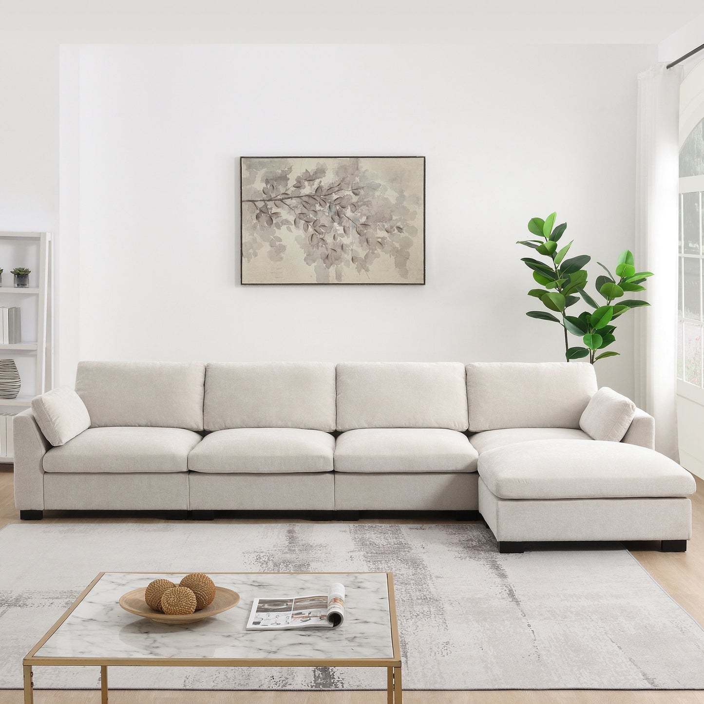 Modern Chenille Modular Sectional Sofa and Seat