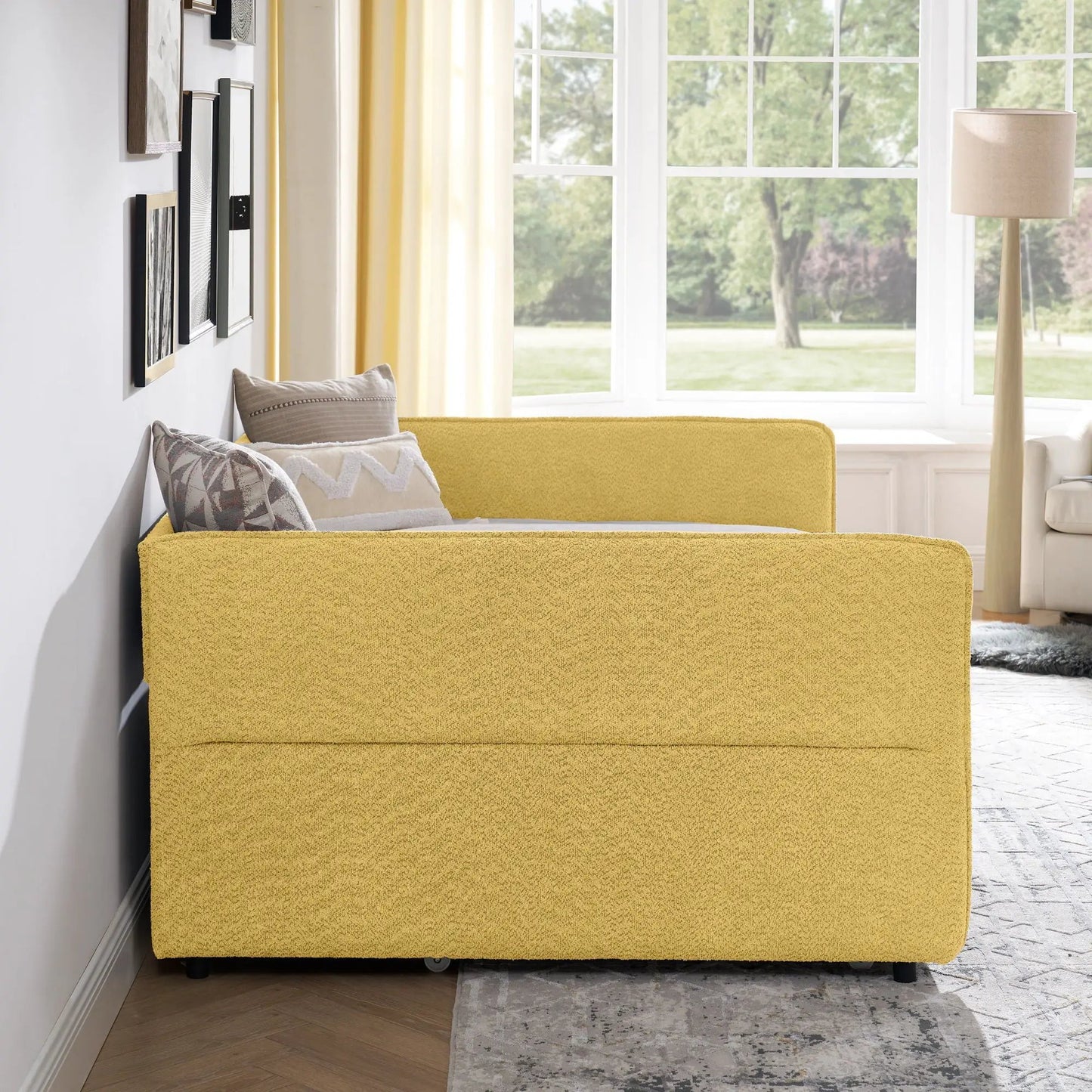 Upholstered Daybed With Pop Up Trundle For Guests