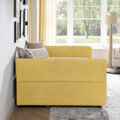 Upholstered Daybed With Pop Up Trundle For Guests