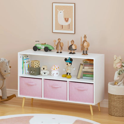 Bookcase with Collapsible Drawers Book Display