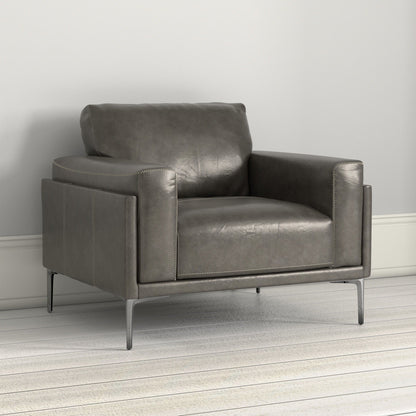 Transitional fabric arm chair in dark gray with relaxed seating on Tampa Home & Garden Store