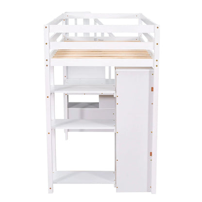 Loft Bed with Storage Drawers Desk and Stairs