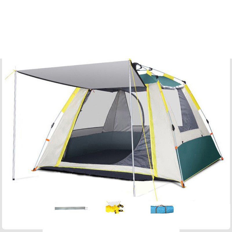 Automatic Tent Outdoor Camping tent by My Store; gray canopy with yellow accents on Tampa Home & Garden Store