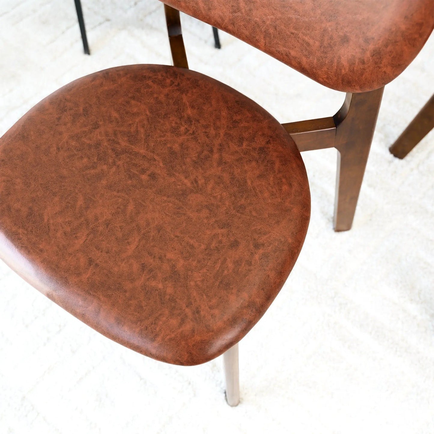 Kelsey dining chairs set of 2, brown leatherette seats with wood legs Unique Piece Furniture on Tampa Home & Garden Store
