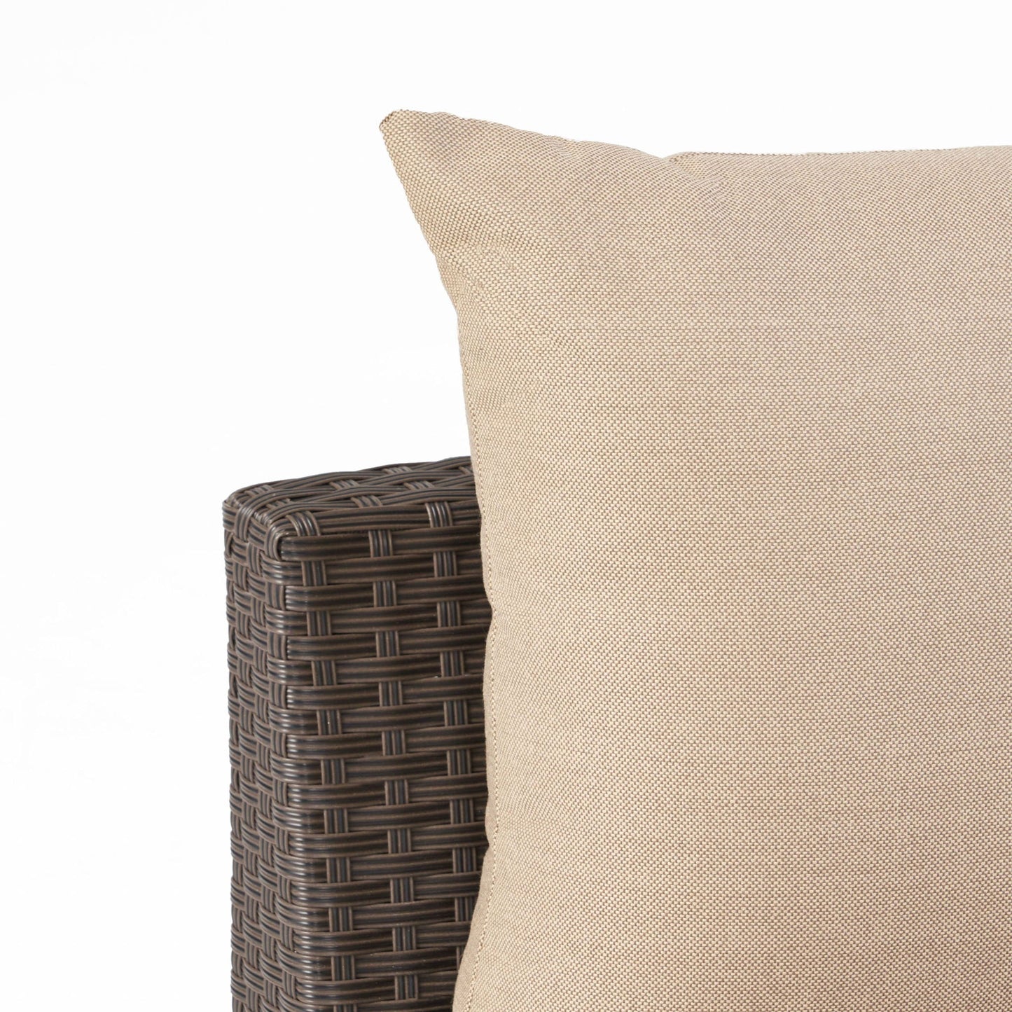 Pt Limon Modern Outdoor Single Sofa beige woven cushion with dark wicker base HouseOfZazla on Tampa Home & Garden Store