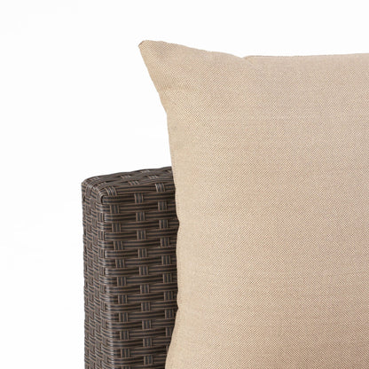 Pt Limon Modern Outdoor Single Sofa beige woven cushion with dark wicker base HouseOfZazla on Tampa Home & Garden Store