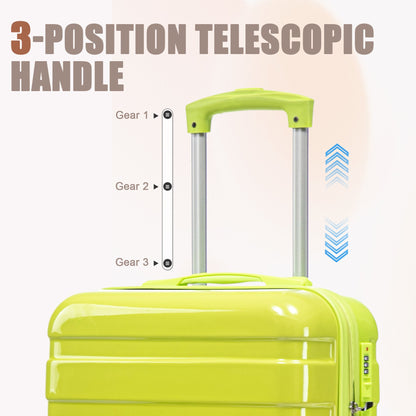 2-Piece PC Spinner Luggage Set gradient lime color by HouseOfZazla with lock on Tampa Home & Garden Store