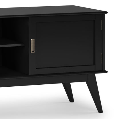 Handcrafted TV Stand black with brass handle and angled legs HouseOfZazla on Tampa Home & Garden Store