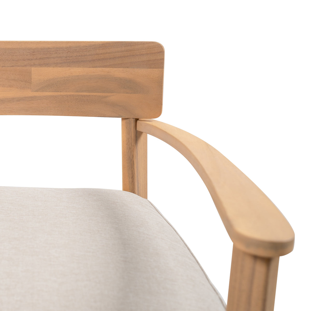 Mallorca Acacia Wood Club Chair with beige seat cushion on Tampa Home & Garden Store