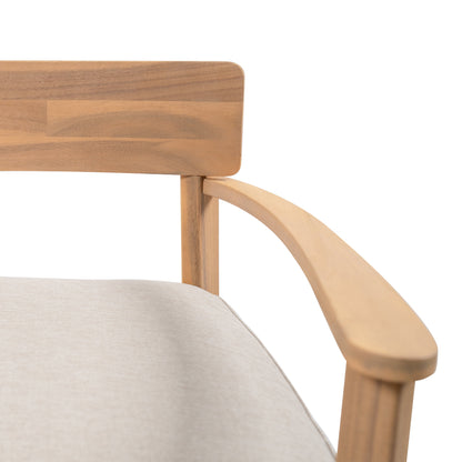 Mallorca Acacia Wood Club Chair with beige seat cushion on Tampa Home & Garden Store