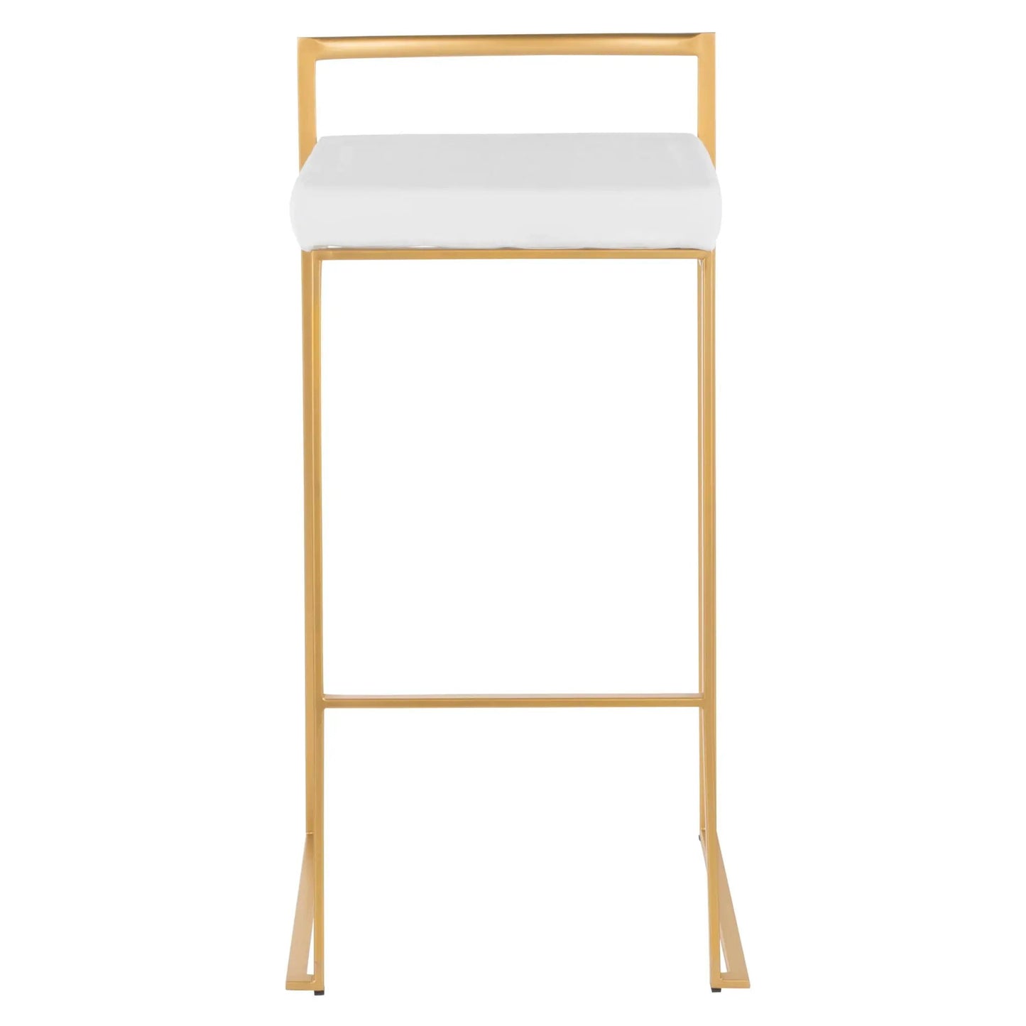 Fuji Contemporary Glam Barstool with gold frame and white cushion by Unique Piece Furniture on Tampa Home & Garden Store