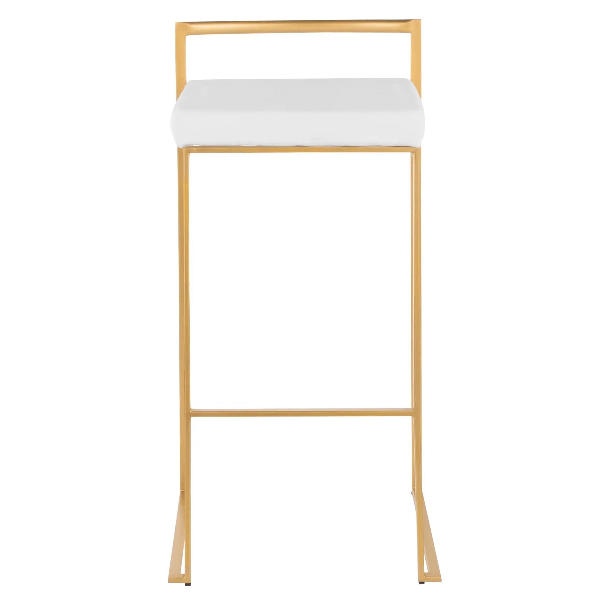 Fuji Contemporary Glam Barstool with gold frame and white cushion by Unique Piece Furniture on Tampa Home & Garden Store