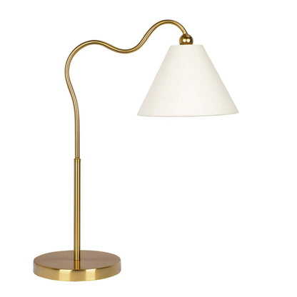Table lamp ornate ring-base curved gold frame with white triangle shade Unique Piece Furniture on Tampa Home & Garden Store