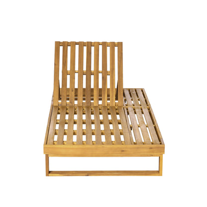 Acacia Wood Chaise Lounge with Adjustable Comfort