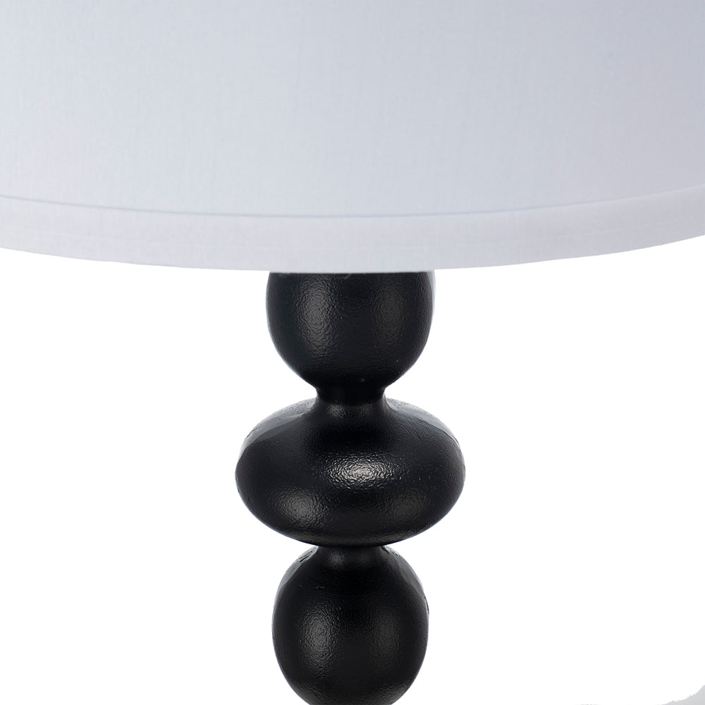 D15x29.5in table lamp with black glossy stacked-base and white shade by HouseOfZazla on Tampa Home & Garden Store