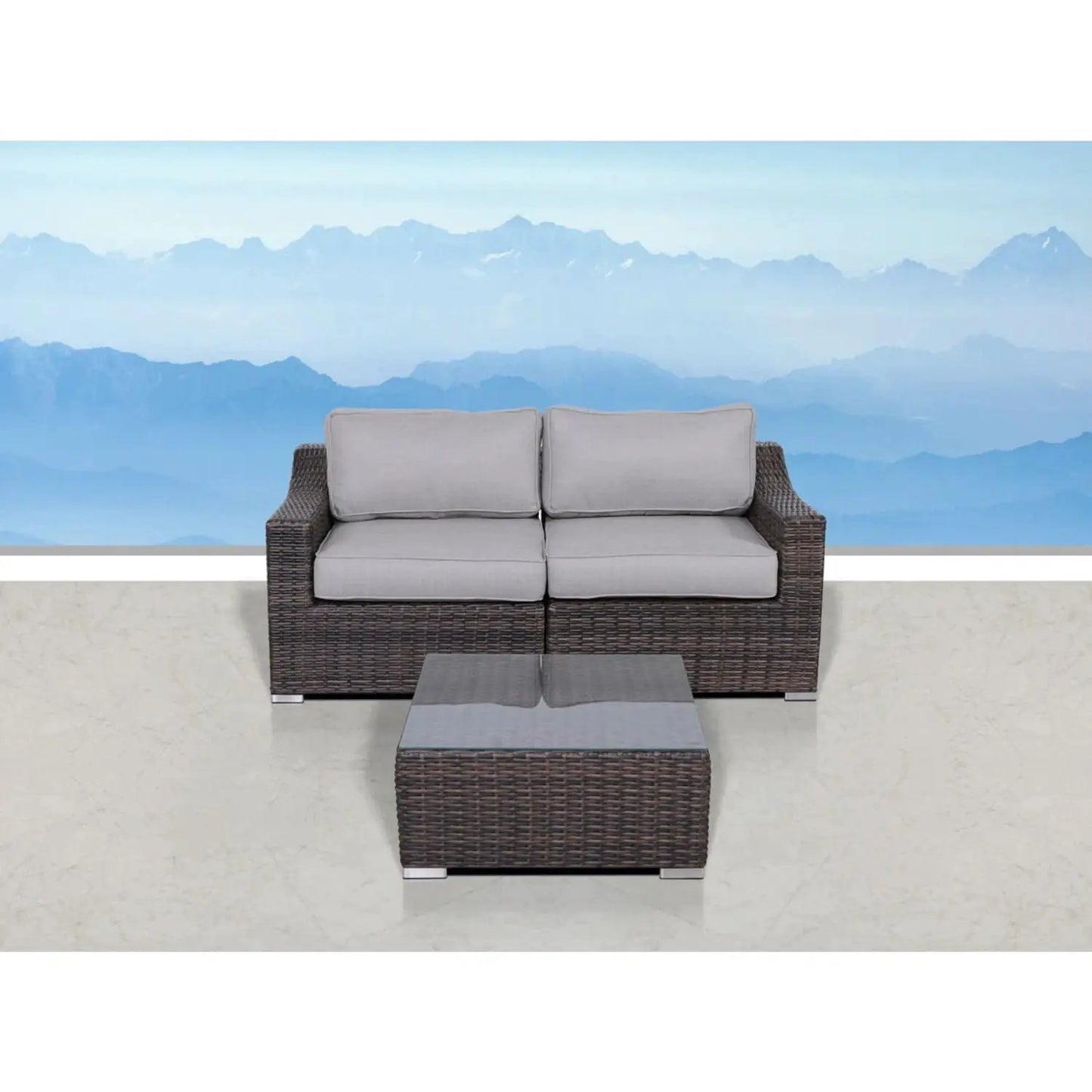 Outdoor Wicker Conversation Set With Cushions