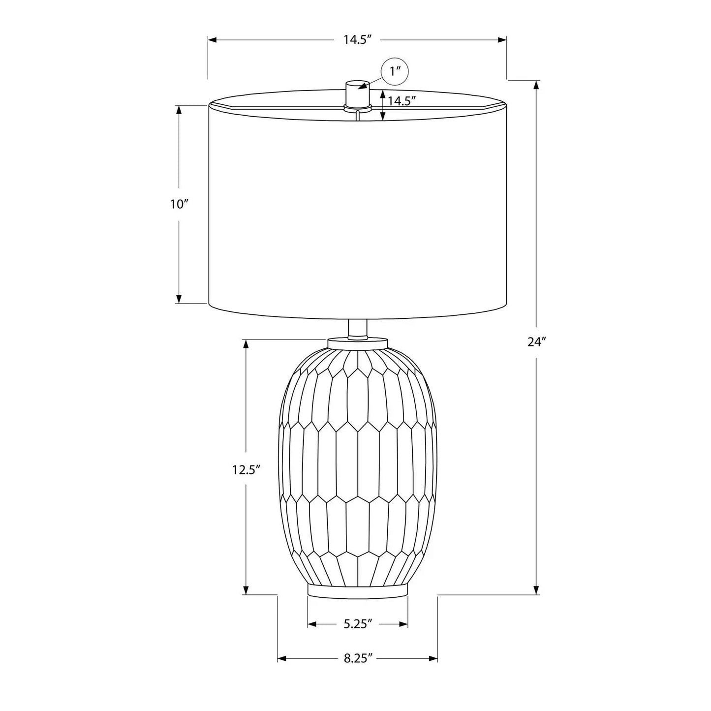 Table lamp cream shade, ceramic honeycomb base, 24in tall by Unique Piece Furniture on Tampa Home & Garden Store