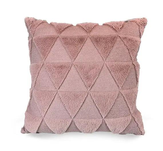 Plush Solid Color Sofa Pillowcase for Living Room