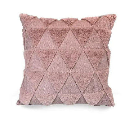 Plush Solid Color Sofa Pillowcase for Living Room
