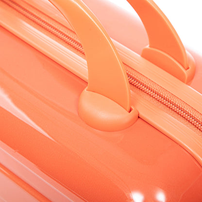 2 Pc PC Spinner Wheel Luggage Set orange gradient finish with zipper trims and top handles on Tampa Home & Garden Store