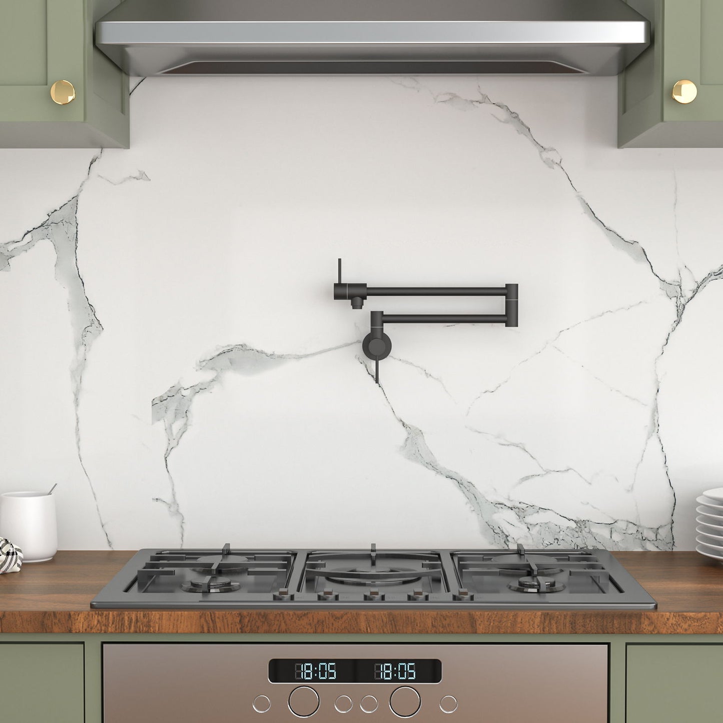 Modern Folding Wall Mount Pot Filler Faucet
