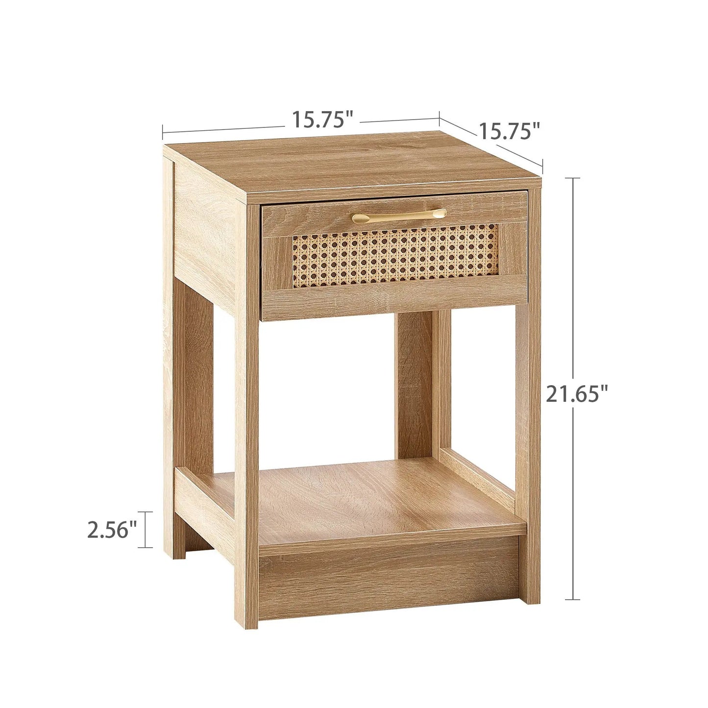 Rattan End Table With Drawer and Nightstand