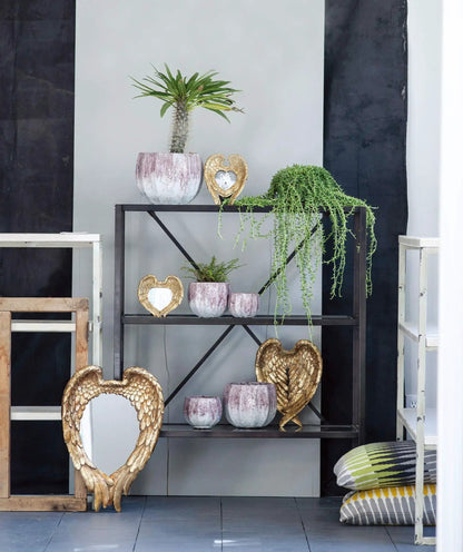 Wing Accent Wall Mirror for Living Room Gold