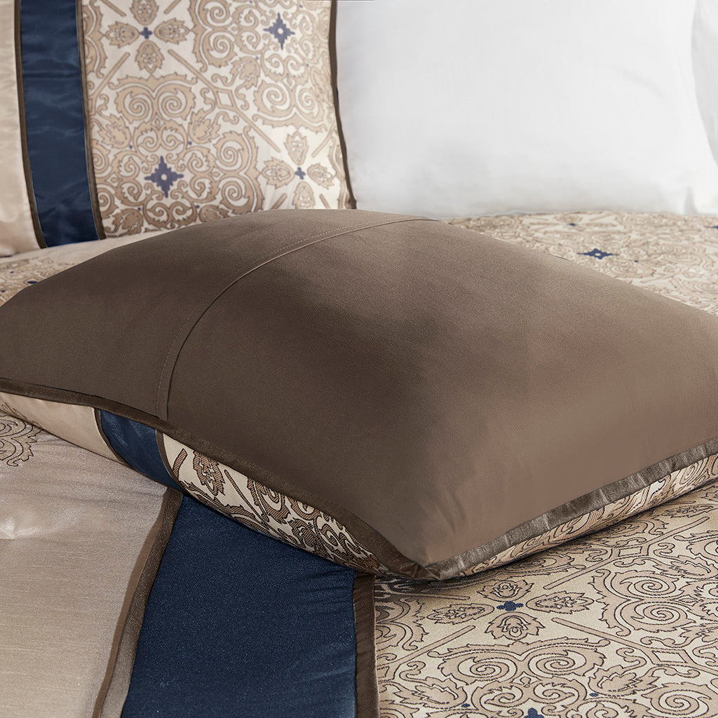 Cal King 7 Piece Jacquard Comforter Ensemble