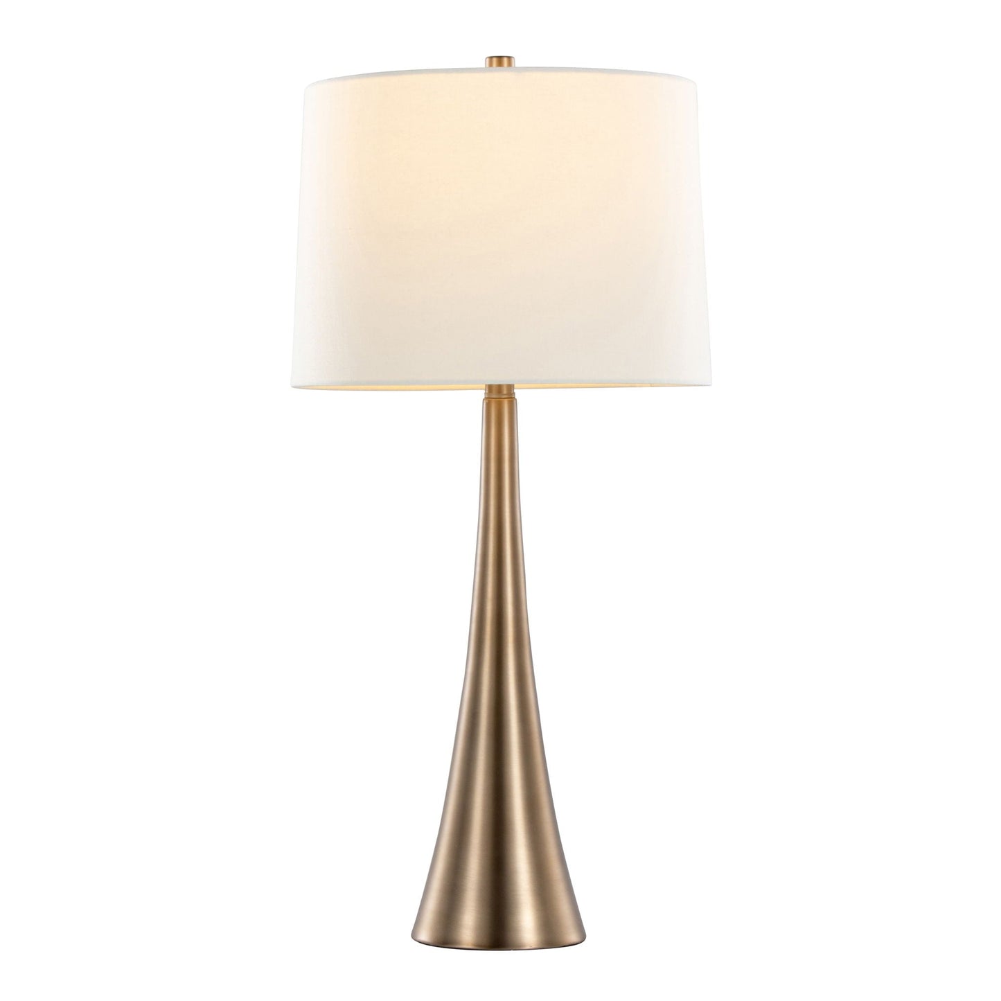 Diana contemporary table lamp with beige fabric shade and brass-finish stem on Tampa Home & Garden Store