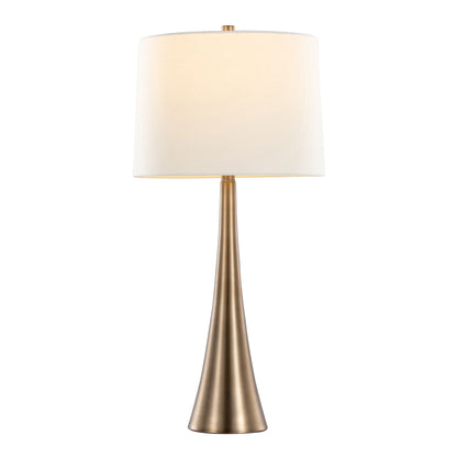 Diana contemporary table lamp with beige fabric shade and brass-finish stem on Tampa Home & Garden Store