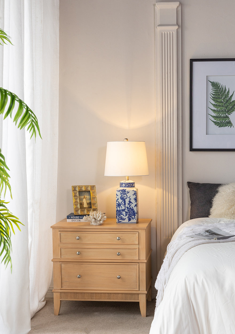 13x25' blue and white ceramic vase table lamp by HouseOfZazla on Tampa Home & Garden Store