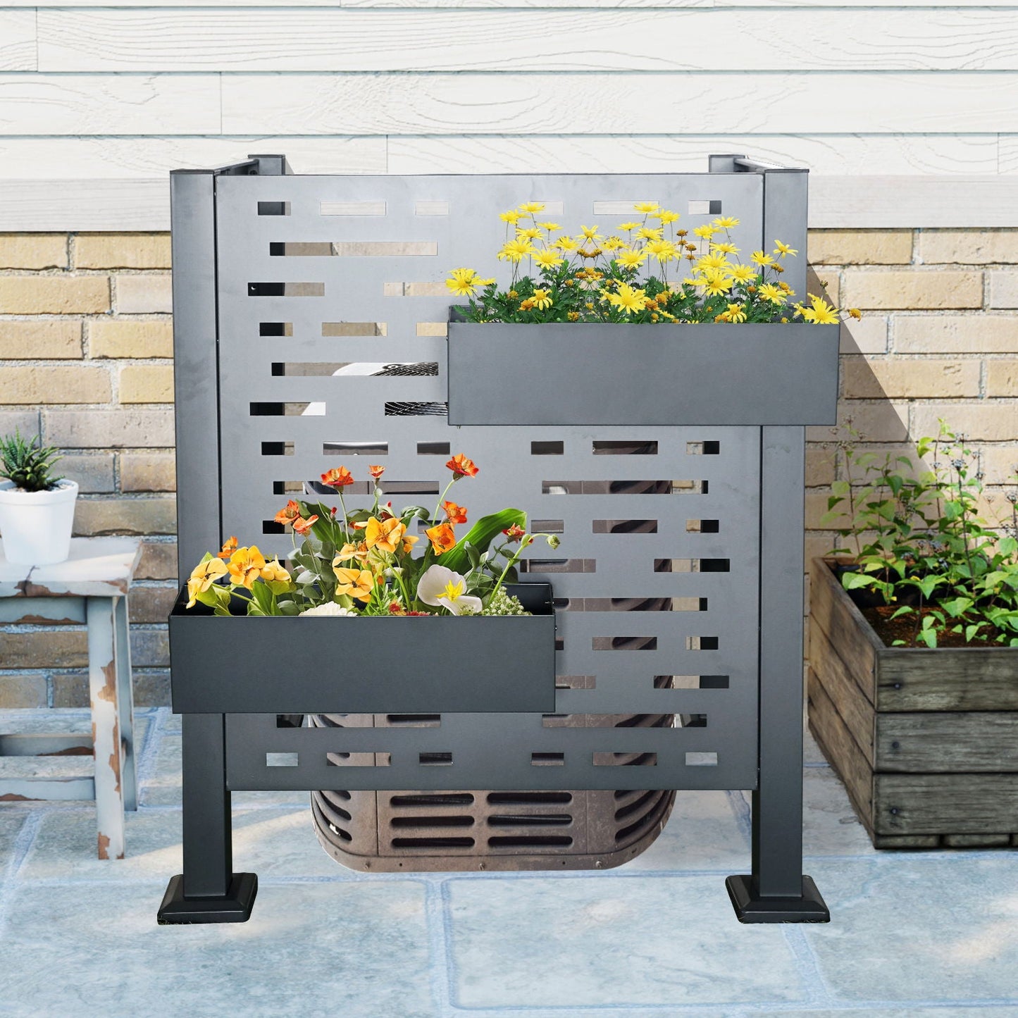 Air Conditioner Privacy Fence Cover and 3 Panels
