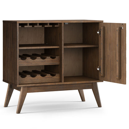 Solid acacia wood wine cabinet brown with adjustable storage and bottle racks by HouseOfZazla on Tampa Home & Garden Store