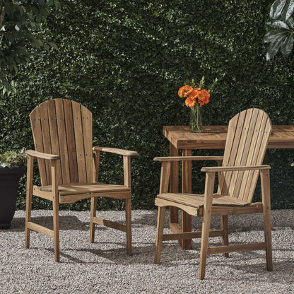 Outdoor Weather Resistant Acacia Wood Adirondack Chairs set of 2 in natural wood by HouseOfZazla on Tampa Home & Garden Store