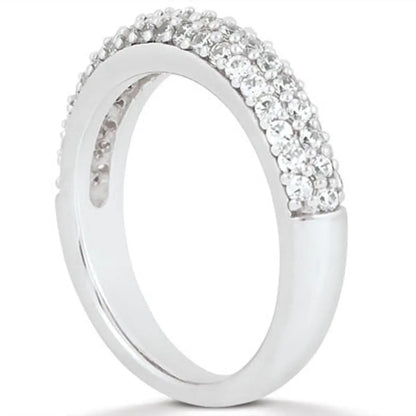 14k white gold triple micro-pave diamond wedding ring band by Bids.com on Tampa Home & Garden Store