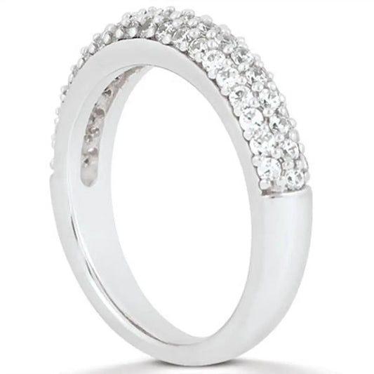 14k white gold triple micro-pave diamond wedding ring band by Bids.com on Tampa Home & Garden Store