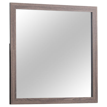 Sherwood wooden-framed wall mirror with brown textured frame on Tampa Home & Garden Store
