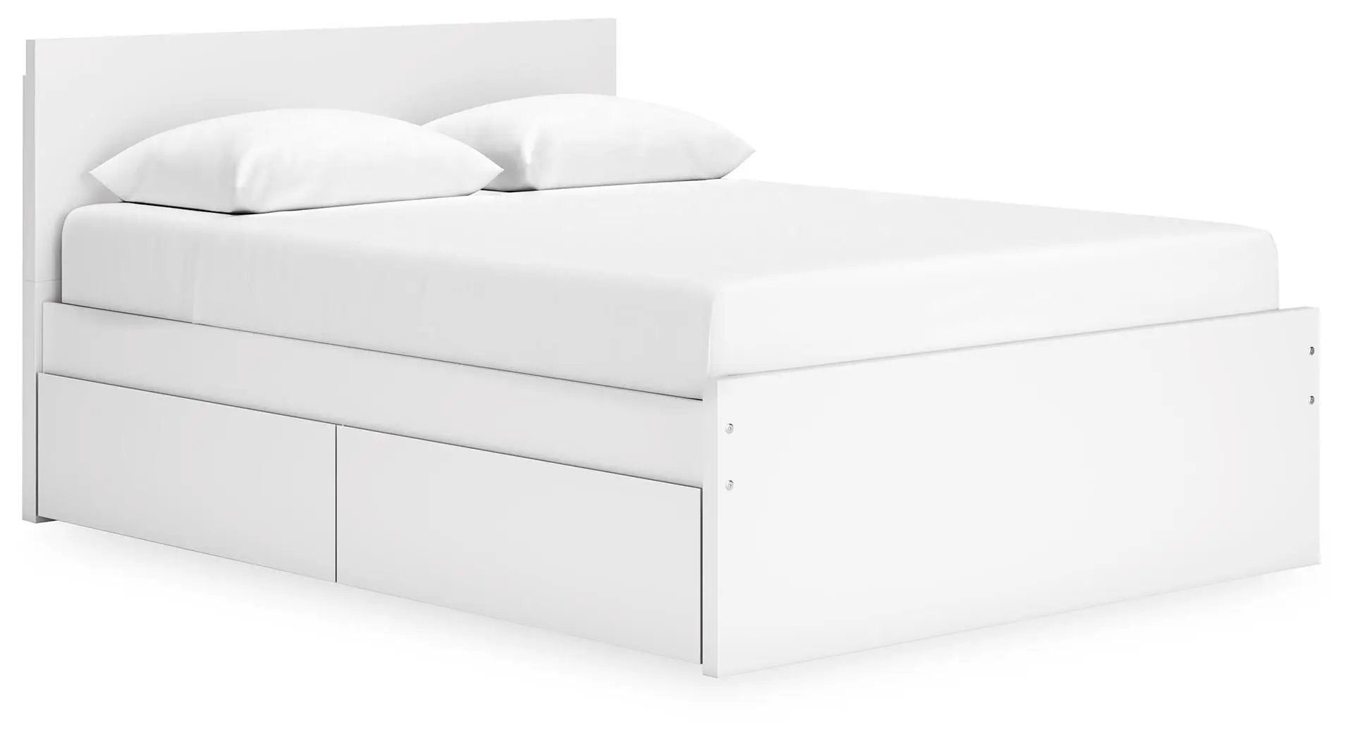 Onita Panel Platform Bed white with under-bed drawers by Unique Piece Furniture on Tampa Home & Garden Store