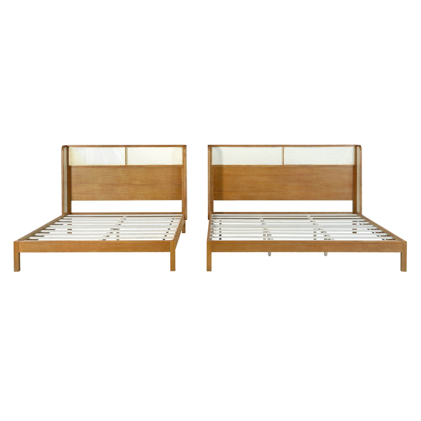 Premium Queen Rubber Wood Bed Frame and Headboard