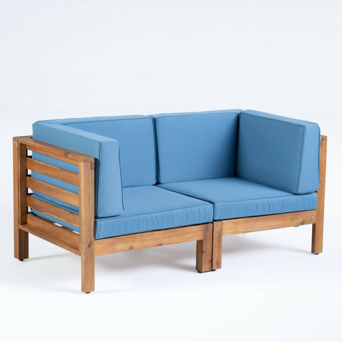 Oana 2-Piece Loveseat Set with water-resistant blue cushions HouseOfZazla on Tampa Home & Garden Store