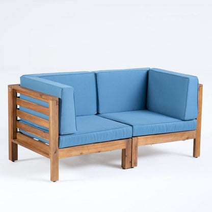 Oana 2-Piece Loveseat Set with water-resistant blue cushions HouseOfZazla on Tampa Home & Garden Store