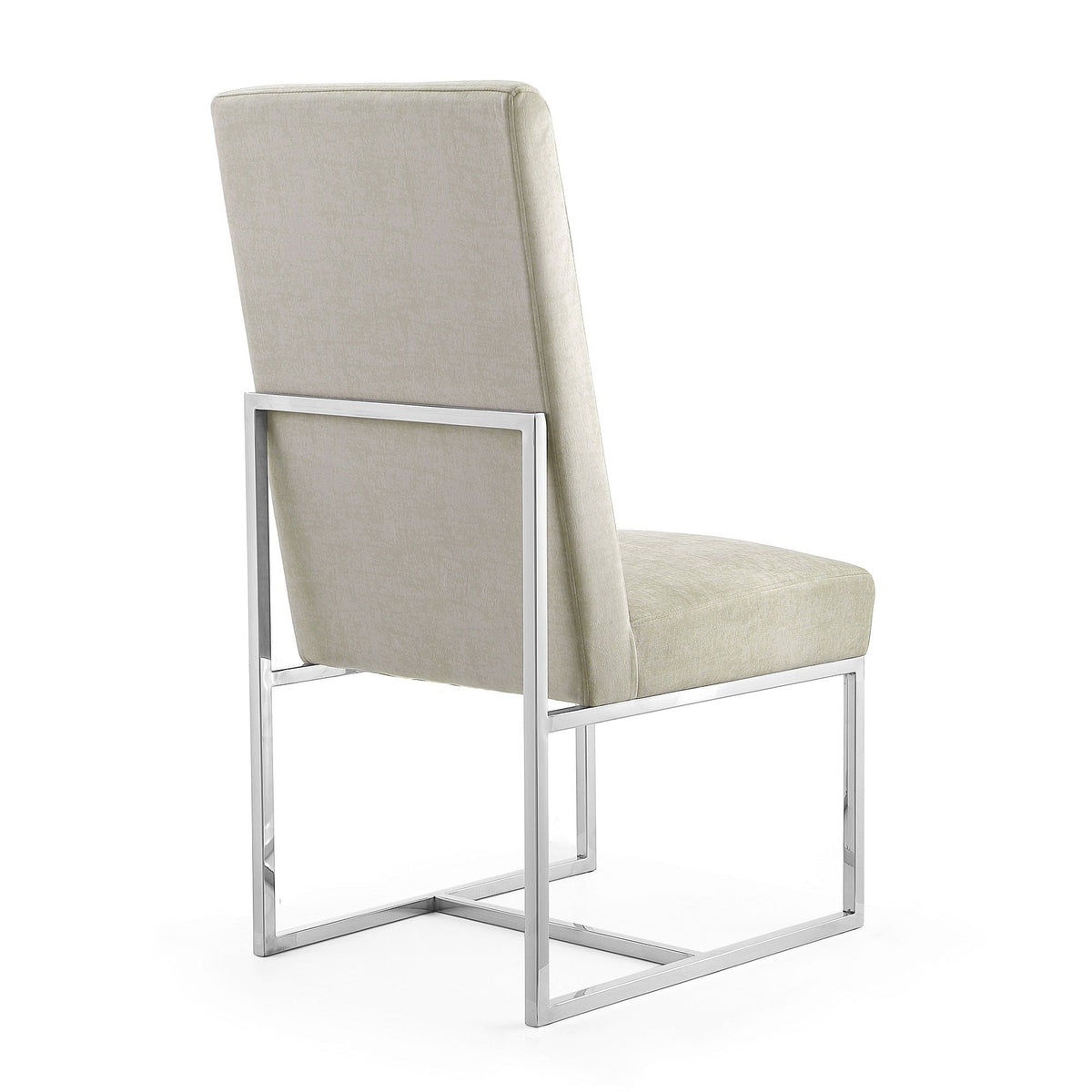 Element Dining Chair beige upholstered side chair with chrome frame HouseOfZazla on Tampa Home & Garden Store