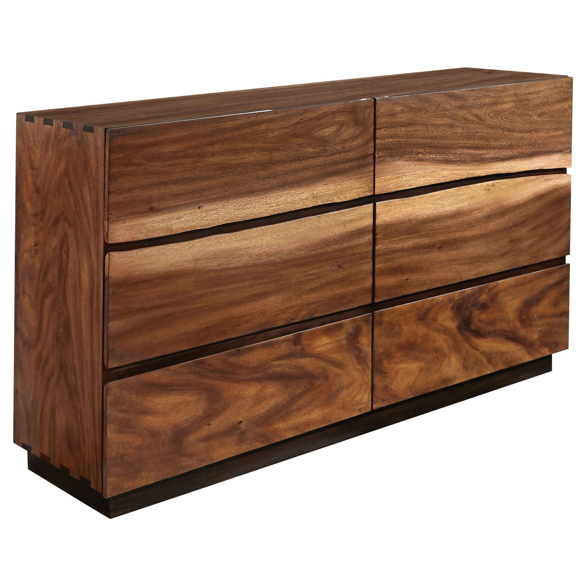 Tolt River Queen 4-Piece Storage Bedroom Set dresser in walnut brown with rich wood grain on Tampa Home & Garden Store
