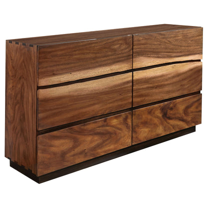 Tolt River Queen 4-Piece Storage Bedroom Set dresser in walnut brown with rich wood grain on Tampa Home & Garden Store