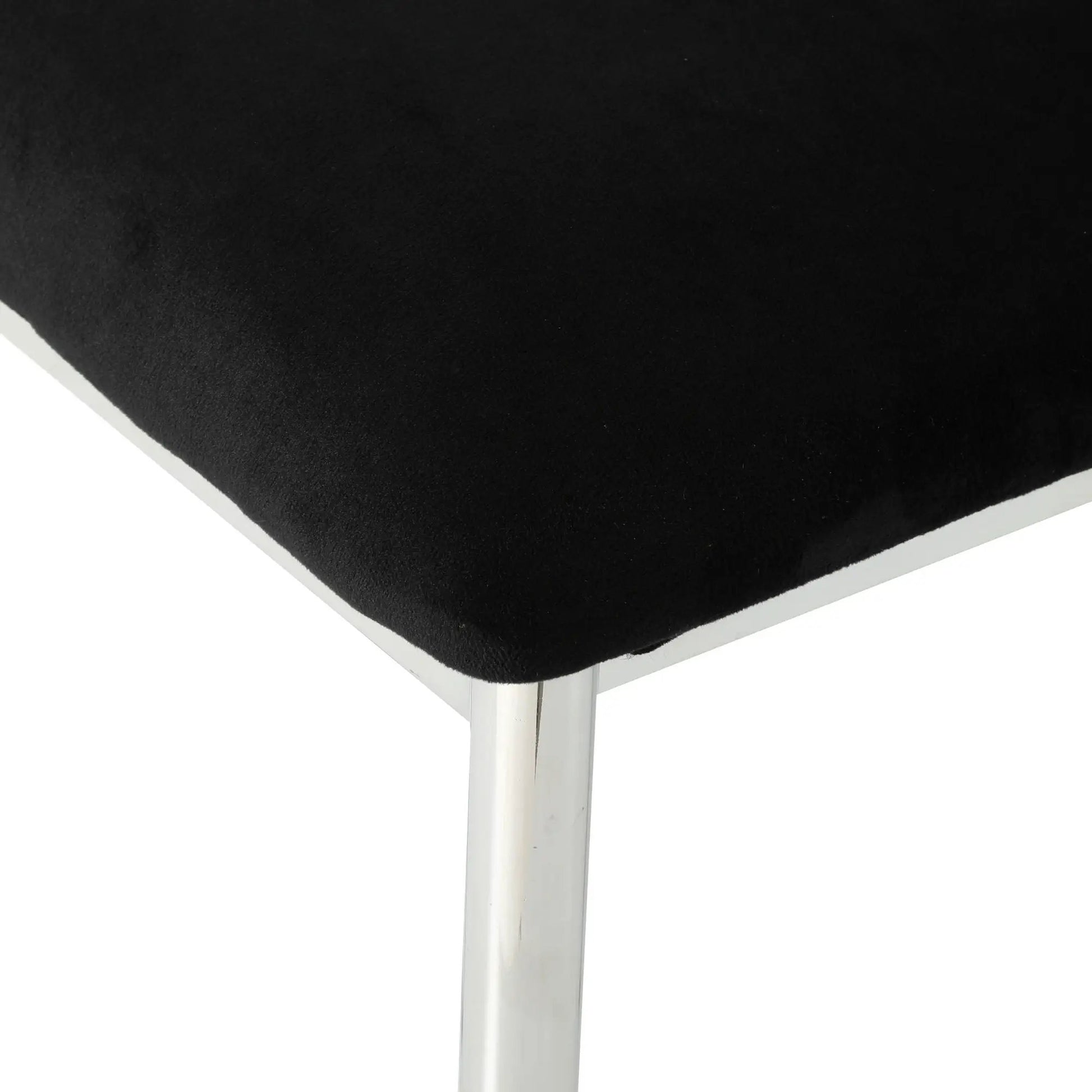 Modern dining chair set black upholstered seat with white metal legs on Tampa Home & Garden Store