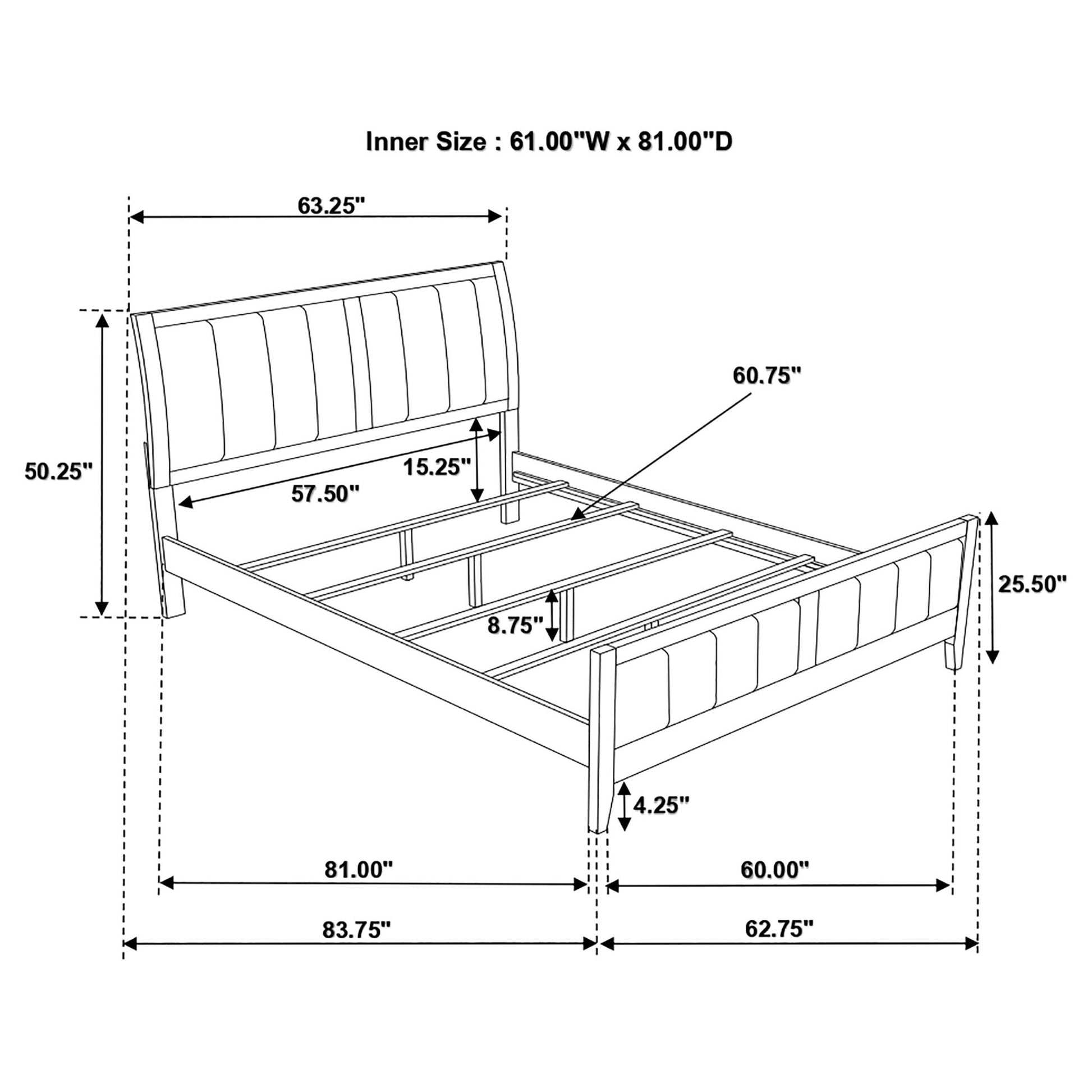 Queen Panel Bed with brown upholstered headboard and footboard by HouseOfZazla on Tampa Home & Garden Store